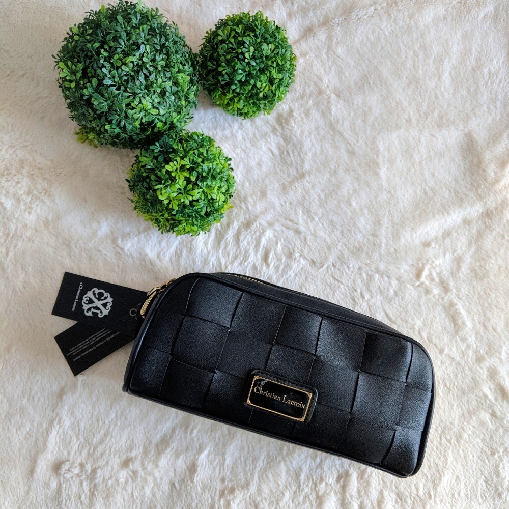 Christian LaCroix Double Zip Weave Make up Bag